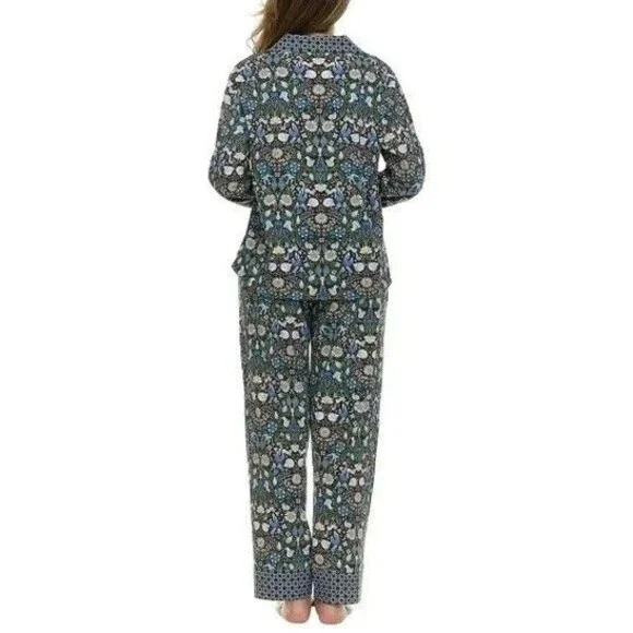 Vera Bradley Women's Notch Collar PJ Set Green NWT - Picture 2 of 5